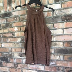 NWOT halter animal print brown lined blouse